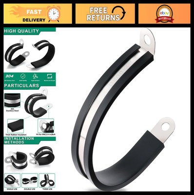 40PCS 2'' Stainless Steel Cable Clamps - Rubber Coated Insulated Pipe & Wire Clam
