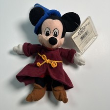 Sorcerer Mickey Mouse Vintage Disney Store Plush Beanie Bean Bag Doll New NWT