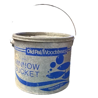 Vintage Old Pal #88 8 Quart nicht schwimmend verzinkt Elritze Köder Eimer Angeln - Bild 1 von 4