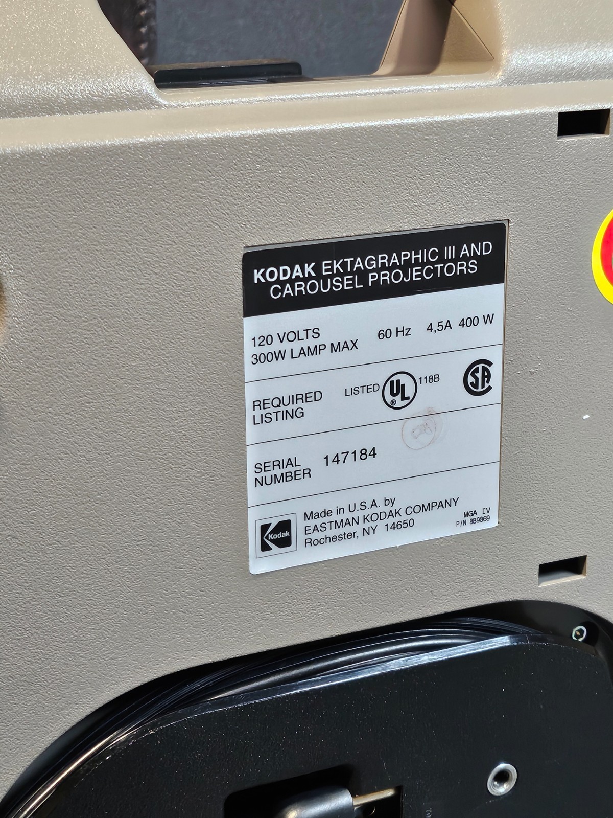 Kodak Ektagraphic III Carousel Slide Projector 4600 + Remote & Case