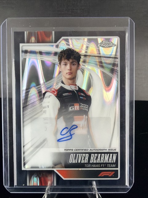 2026 Topps Chrome F1 Oliver Bearman Auto Black Ray Wave 5/10 Numbered