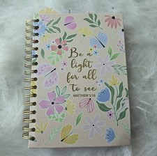 Inspirational Journal with Bible Verse, Pink Floral, 192 Lined Pages