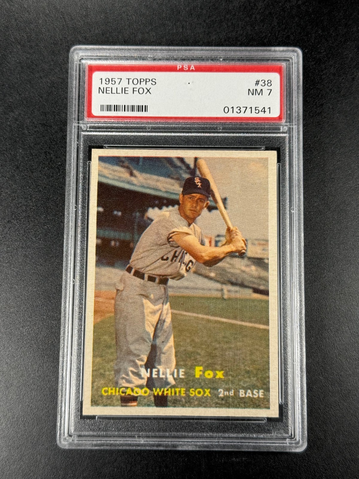 NELLIE FOX 1957 TOPPS #38 VINTAGE CARD NEAR MINT PSA 7 CHICAGO WHITE SOX MLB