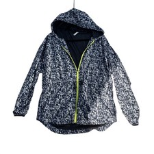 Fabletics Siena Windbreaker Tonal Confetti Print/Firefly Full Zip Jacket Size M