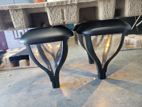 Used Hampton Bay Tallulah Falls LED Solar Pathway Lights, Black/Glass, Pack Of 4 - Picture 11 of 12