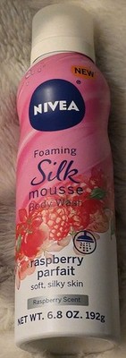 1 ea NIVEA BODY WASH FOAMING SILK MOUSSE RASPBERRY PARFAIT 6.8Oz SO SILKY SMOOTH
