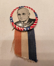 1948 HARRY S. TRUMAN campaign pin pinback button Political Election W/Ribbon