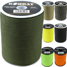 NEW KombatUK 100m Para Paracord Cord Rope String 3mm on Reel - Various Colours