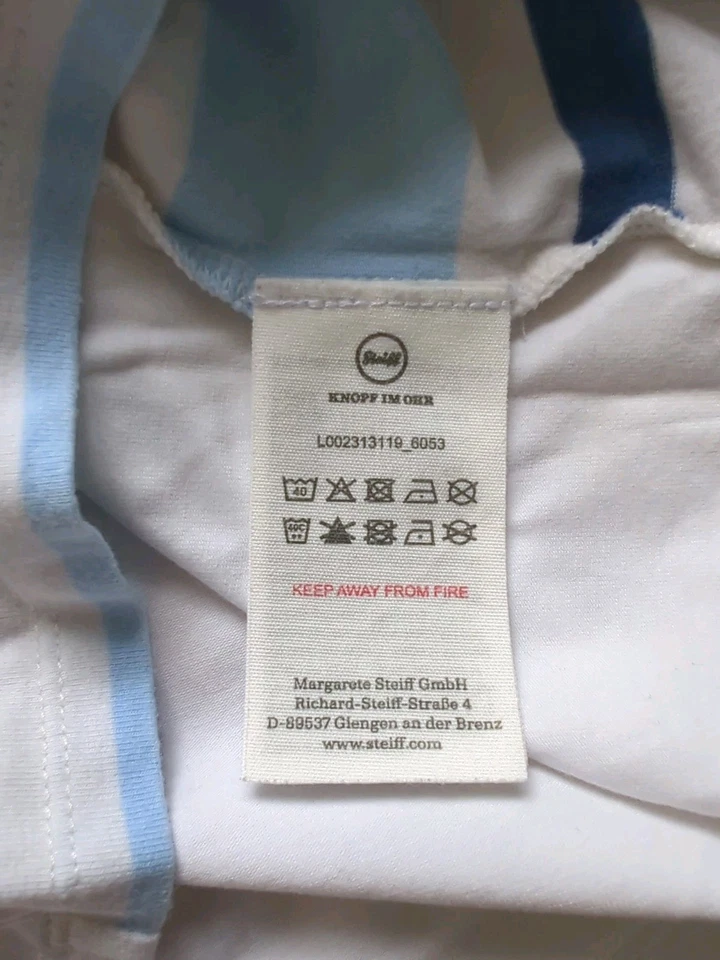 Steiff Jungen T-Shirt weiß blau Gr. 116 - Bild 4 von 4