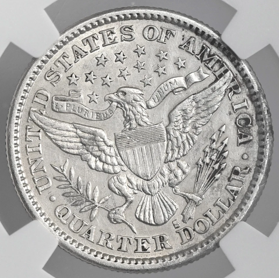 1894-S 25C BARBER SILVER QUARTER NGC AU DETAILS "CLEANED" #8405236-023 - Image 3 of 4