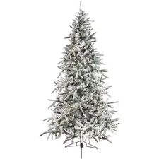 9.0-Ft. Pre-Lit Mountain Pine Snow Flocked Artificial Christmas Tree, Multi-Colo