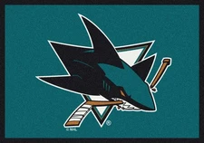 5x8 Milliken San Jose Sharks 2051 Sports NHL Spirit Area Rug - Approx 5'4"x7'8"