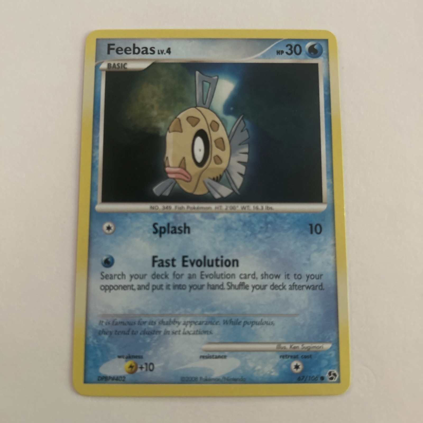 Pokemon Card Great Encounters - Feebas Card 67/106 2008 Never Played