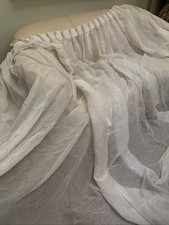 Pair Triple Pleated Sheer Cream White Drapes Curtain panels 107 X 100 Textured