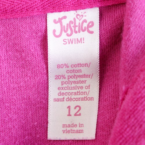 Justice Girl's French Terry Hoodie Short Sleeve Zip Up Size 12 With Sequins - Picture 4 of 5