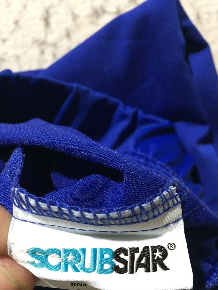 Pantalones Médicos Scrubstar Para Mujer L Grandes Azul Bolsillos Cordón Cintura Elástica Foto 4 de 4