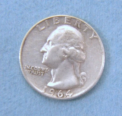 1964-D Washington Quarter, 90% Silver, EXTRA FINE CONDITION