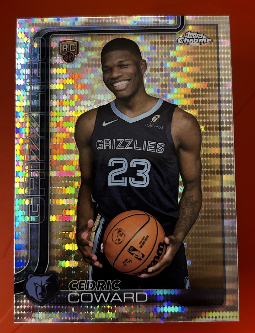 2025-26 Topps Chrome Cedric Coward Pulsar Refractor RC #261 Grizzlies