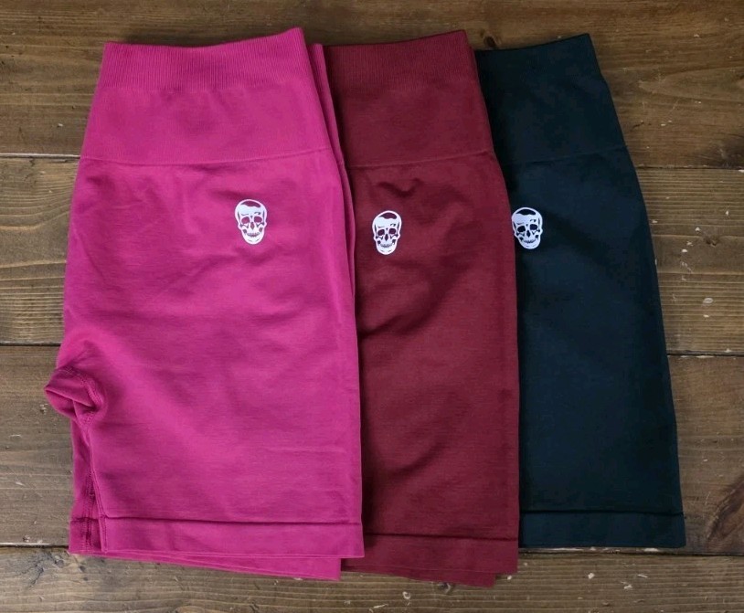 3 Pantalones Cortos Gimnasio Reapers Scrunch INFINITY NEGROS Verde Talla Grande Rosa Granate Verde