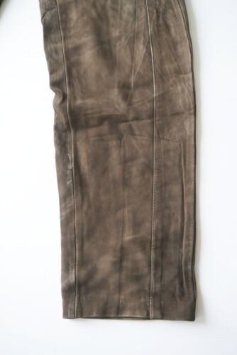 Lange Lederhose Ziegenleder Glattleder braun leicht speckig mit Stickerei Gr.52 - Bild 7 von 9