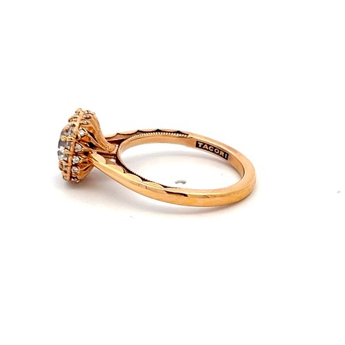 TACORI 1.25 Carat CZ 0.17 Carat Round Diamond 18K Rose Gold Semi Mount Ring - Picture 8 of 10