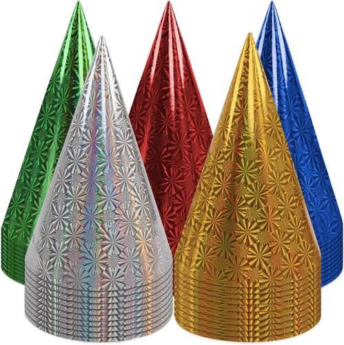 Birthday Party Hats,50 Pack Rainbow Birthday Party Hats,Birthday Party Cone Hats