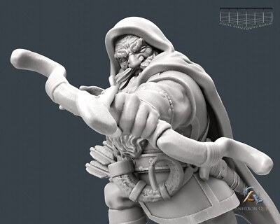 Zwerg Waldläufer Miniatur Dwarven Ranger Archer für D&D 5e Pathfinder in 32mm
