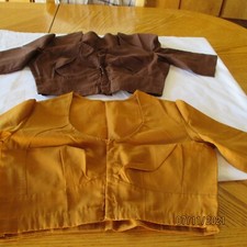 LOT Of 2 TOPS Yellow COFFEE Choli BLOUSE For Skirt CHARMING 30" Bust GIRL 10-13