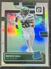 BREECE HALL💎Silver HOLO Prizm💎2022 Donruss Optic Rated Rookie RC #214 NY Jets