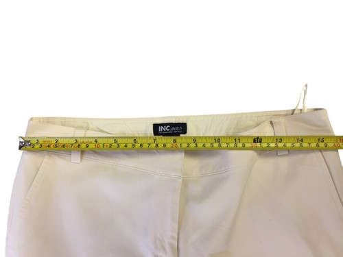 INC International Concept Stretch Pants 10 Cotton Capri Flat Front Casual Chino - Picture 5 of 9