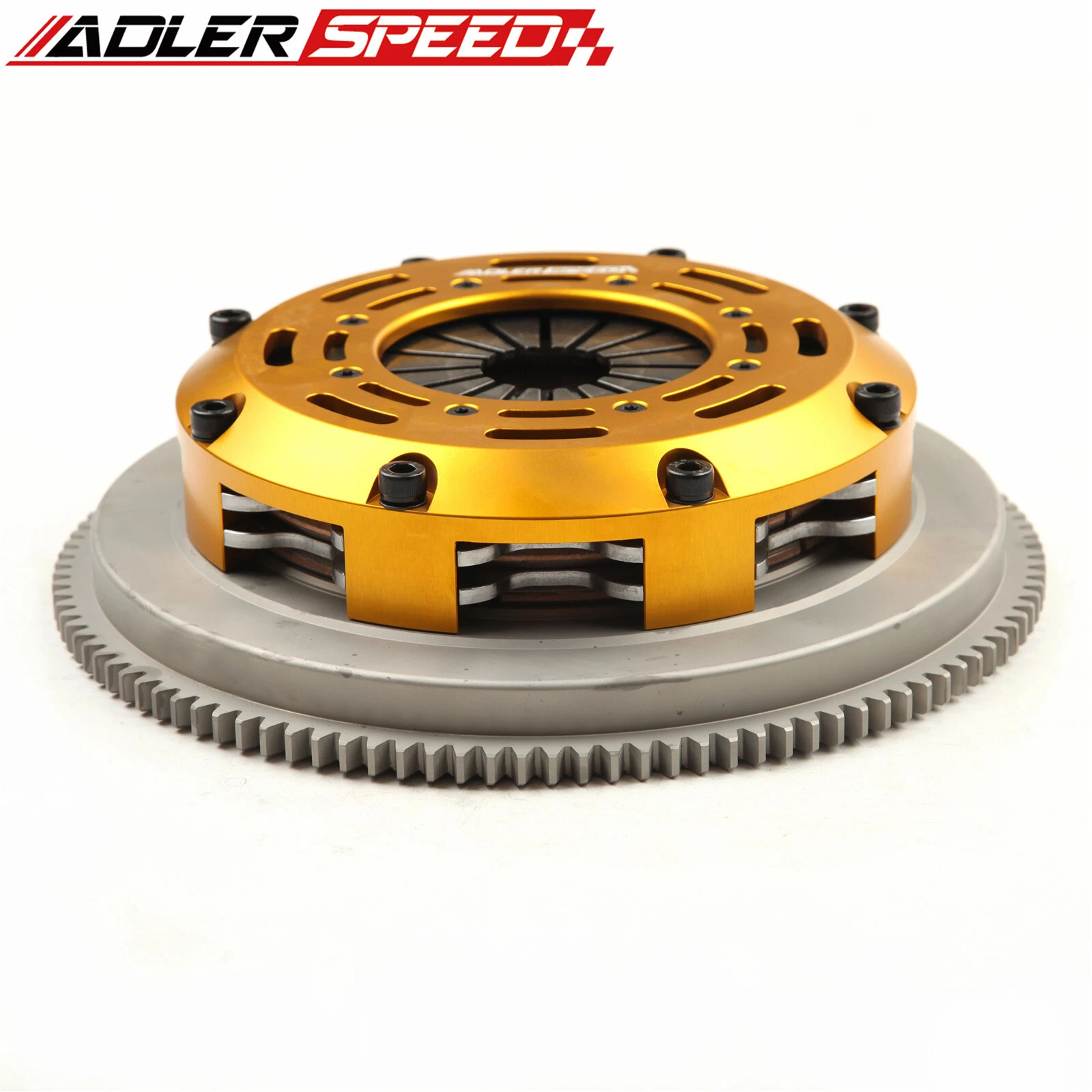 ADLERSPEED Clutch Disc 166261419171 &ndash; Ceramic Disc style: Rigid hub Disc size: 7.25" (185mm) Disc Spline: 185x1-1/8" x 10 Clutch Type: Push Style Release mechanis Clutch cover: Aircraft high quality alu Release bearing: Include Alignment tool: Not include Disc quantities: 2 Disc Diameter: Disc size：7.25" (185mm) OE/OEM Part Number: Does Not Apply Type: Clutch Kit Interchange Part Number: 03-011 KF649-01 03-030 K70206-01 K70238-01 195321 Other Part Number: 03-043 195321 04117 K70238-01 DMF050 Reference OE/OEM Number: Does Not Apply Flywheel Weight: Standard Light weight Flywheel Design: One piece Standard light weight Billet Chromoly &ndash; Fits BMW 325 328 E46 E36 M50 M52 STANDARD