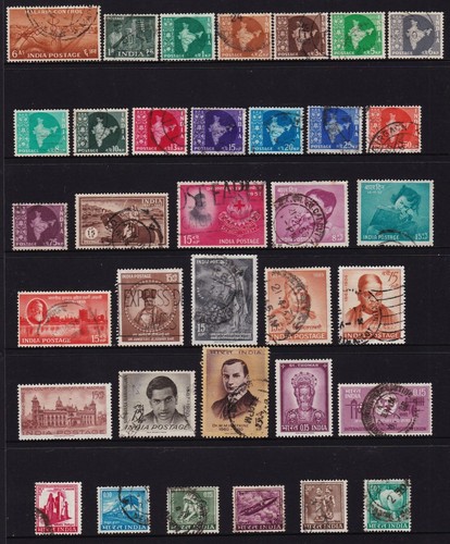 India Stamps 7 Pages All Different Includes Offical Stamps & India State Issues - Picture 4 of 7