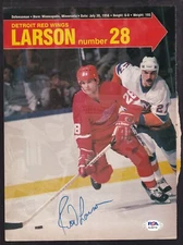 Reid Larson Autographed 8x11 Magazine Photo Detroit Red Wings PSA/DNA