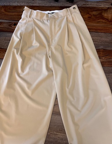 Pantalones Zara Mujer Talla XS Largo Completo Multi Posición Cintura Alta Taupe Beige - Imagen 4 de 8