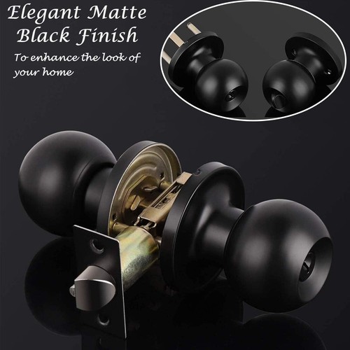 3 Pack Keyed Alike Modern Entry Door Knobs with Single Cylinder Deadbolt Lock - Picture 10 of 10