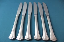 6 Dinner Knives Hollow Wallace RESPLENDENCE  Stainless China 9 1/2"
