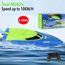 Cheerwing 2.4Ghz RC Boat 10KM/H High Speed Small Racing Boat with Dual Motors US