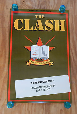 THE CLASH - KNOW YOUR RIGHTS - ORIGINAL ROLLED ROCK CONCERT PROMO