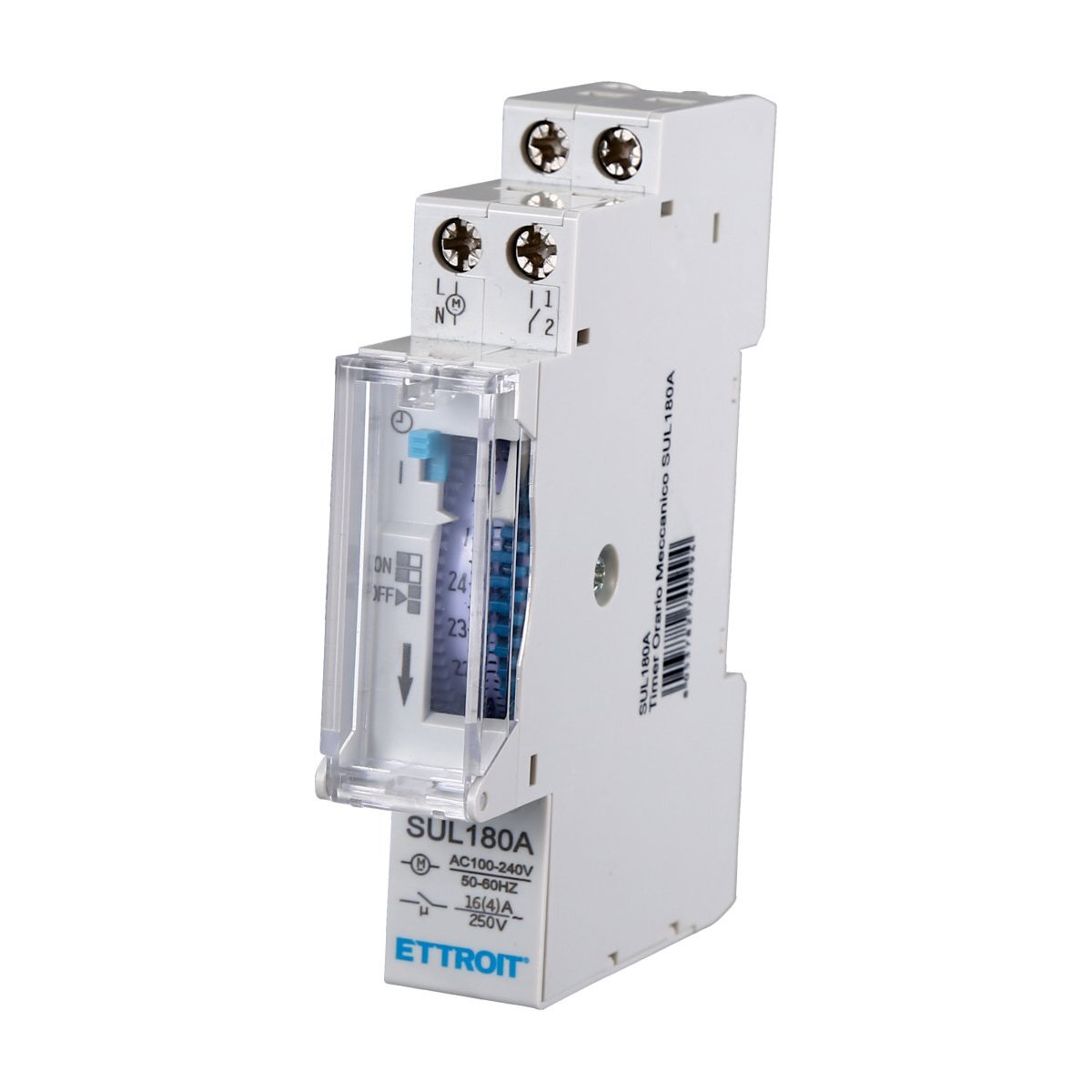 Temporizzatore 24 Ore Su Guida DIN Timer Orario Meccanico 220V 16A SUL180A