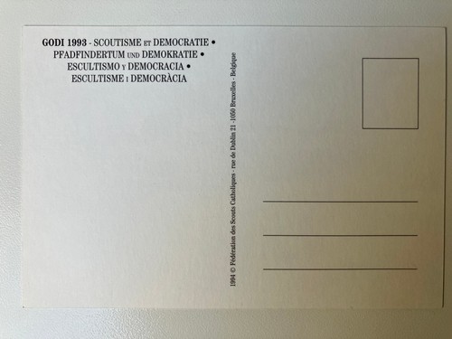 Scoutisme - série complète 6 cartes postales calendrier FSC 1993 - Godi - Afbeelding 2 van 2