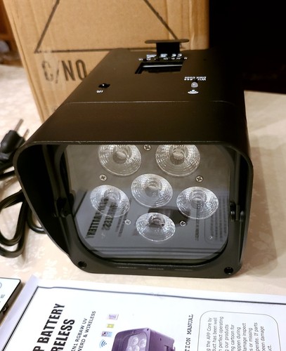 LED 6x18W RGBWA+UV Battery Powered WIRELESS DMX Par Can DJ Uplighting Up Lights - Picture 15 of 18