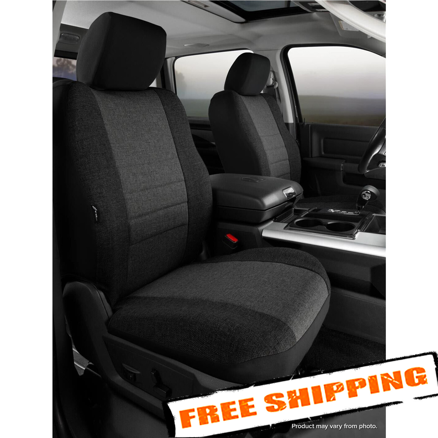 FIA Oe Series 1st Row Black/Charcoal Seat Covers for 2022-2024 Toyota Tundra