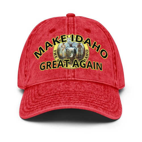 Make Idaho Great Again Dad Hat – Cotton Twill Vintage Cap USA State Flag Pride - Imagen 3 de 75