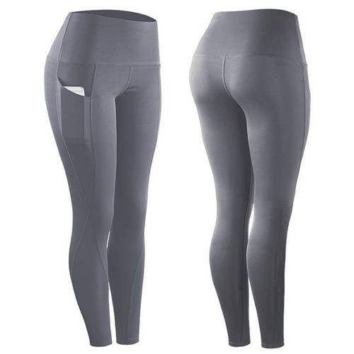 Women High Waist Yoga Pants Sports Leggings Pockets Gym Running Fitness Trousers - Picture 12 of 20