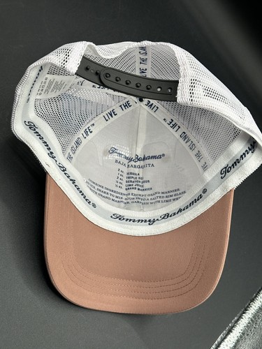NEW Tommy Bahama Marlin Trucker Snapback Mesh Hat Cap Brown + White, One Size - Picture 3 of 11