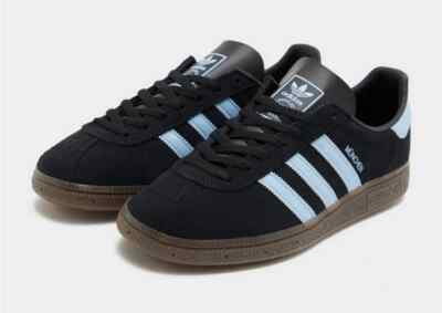 adidas Originals Munchen in Black and Light Blue All Sizes