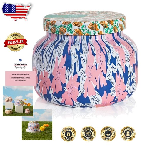 19 oz Volcano Candle in Multicolor Glass Jar - Tropical Fruits & Sugared Citrus