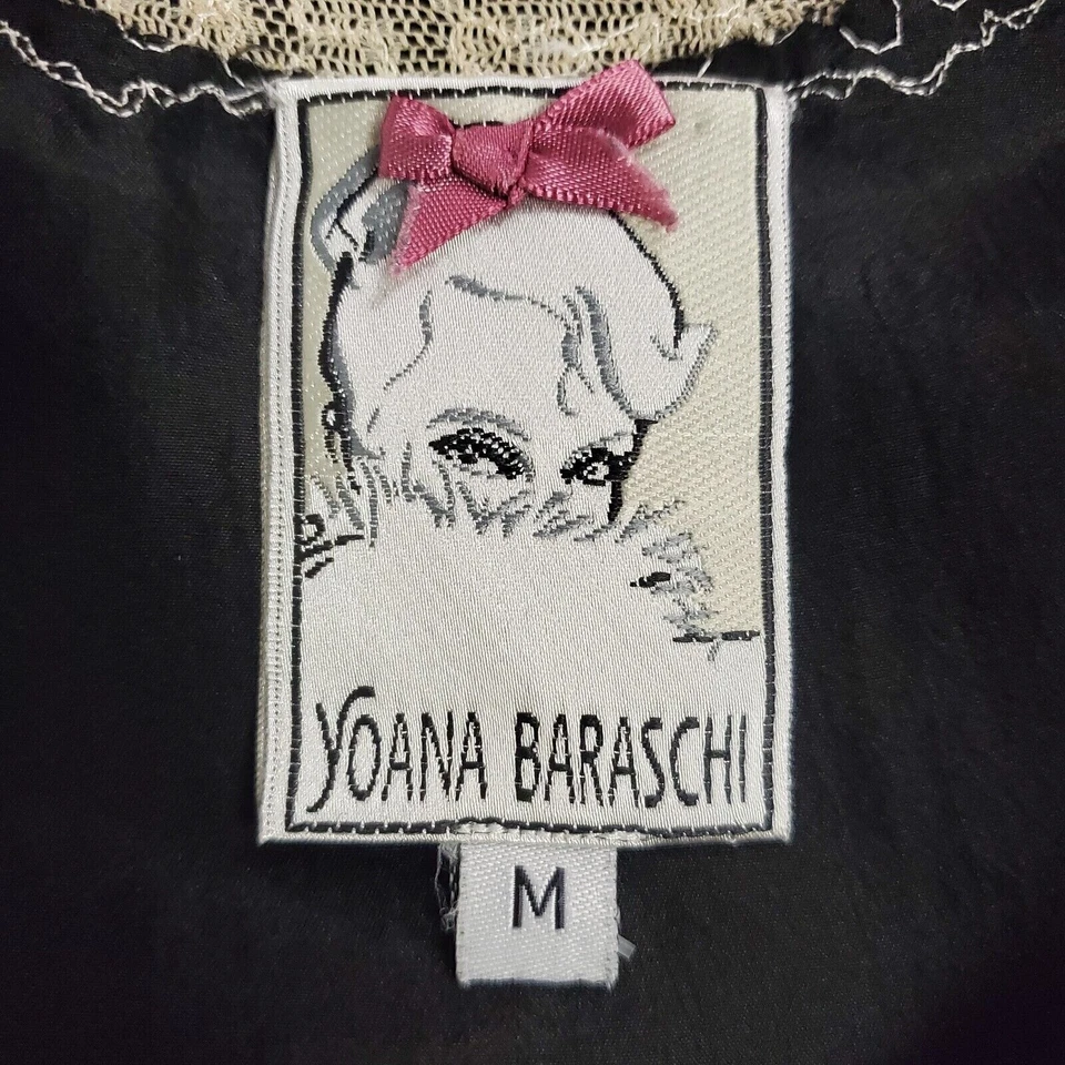 Mini Vestido Yoana Baraschi Para Mujer Coqueta Encaje Ribete Seda Talla M Oscuro Kawaii Foto 3 de 4