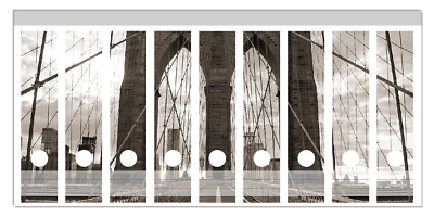 Wallario Ordner Etiketten Sticker breit schmal selbstklebend - Brooklyn Bridge
