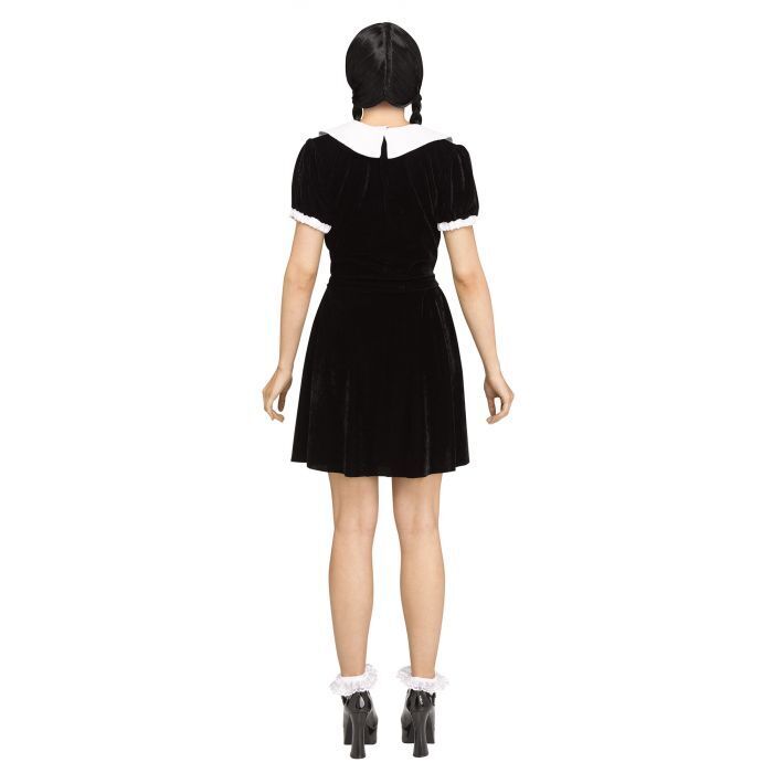 Wednesday Addams Costume For Women Girls Collar Black Dress